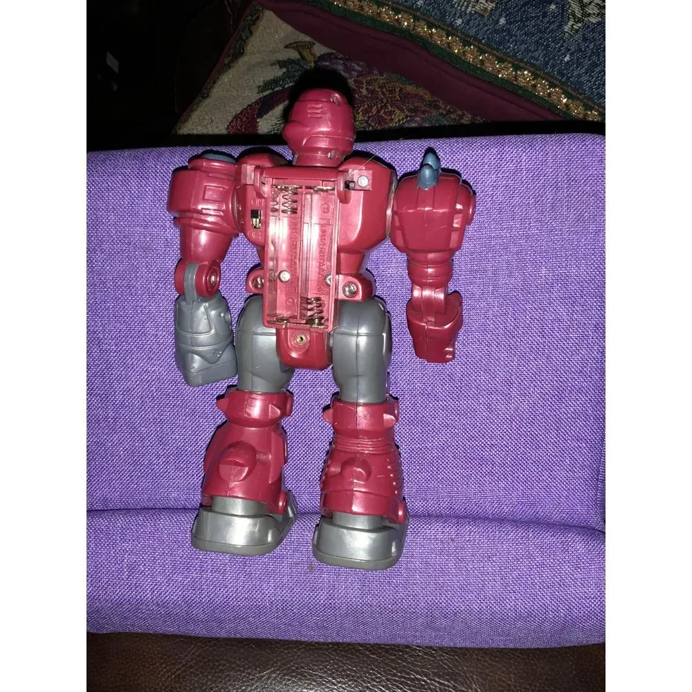 Robot Action Figure Red‎ Metallic Articulated Kids Toy Collectible